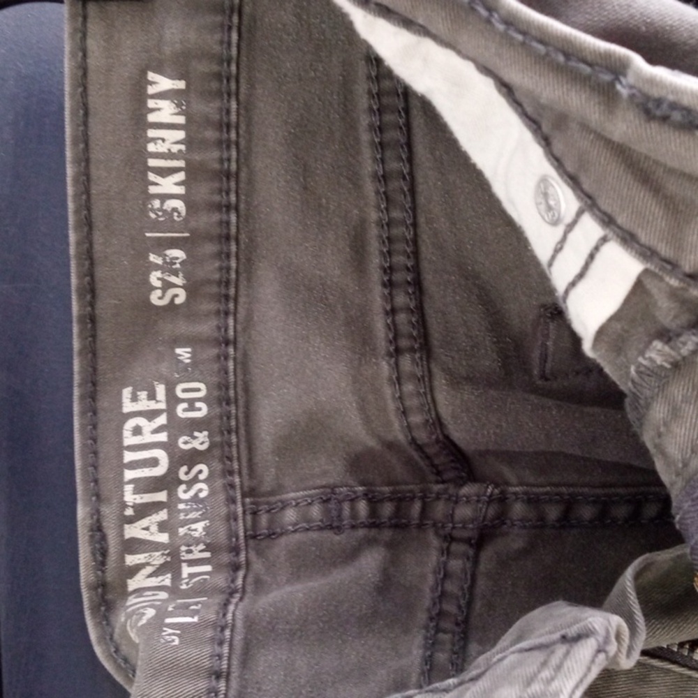 Signature Levi Strauss gray jeans pants Slim size 26 - Picture 3 of 6